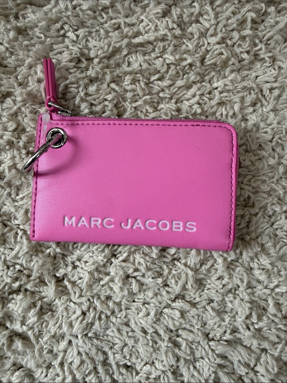 Marc Jacobs Hot Pink Zip Card Case charm with Key Ring